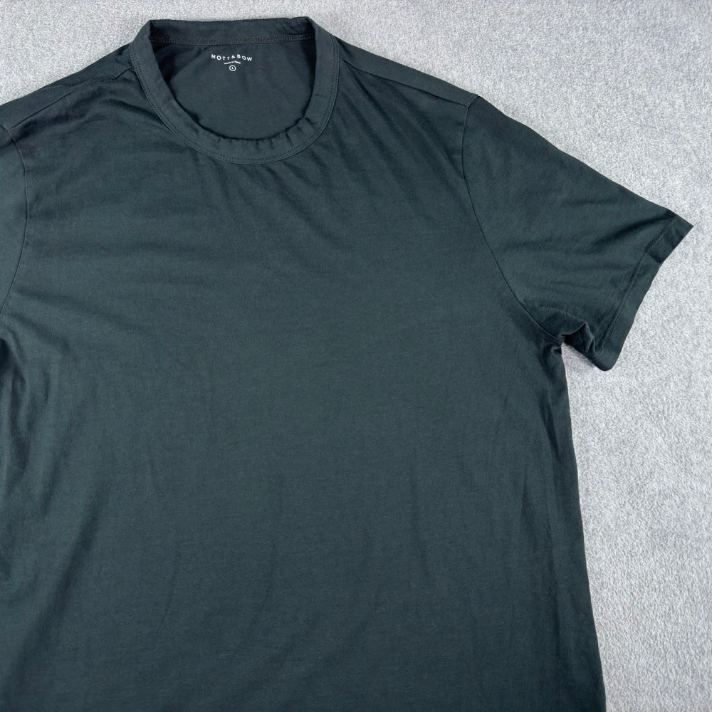 Mott & Bow The Driggs Men's Large T-Shirt Black Crew Neck 100% Combed Cotton Tee